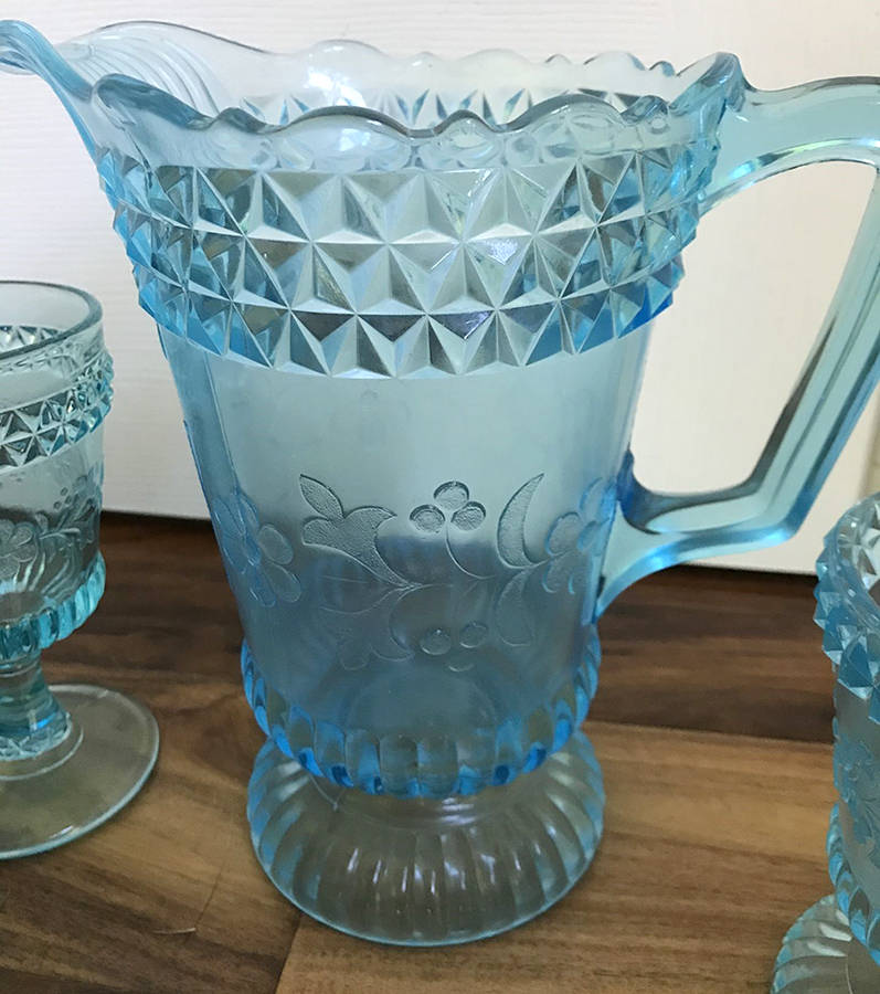Wildflower Blue Pitcher by Adams & Co-1