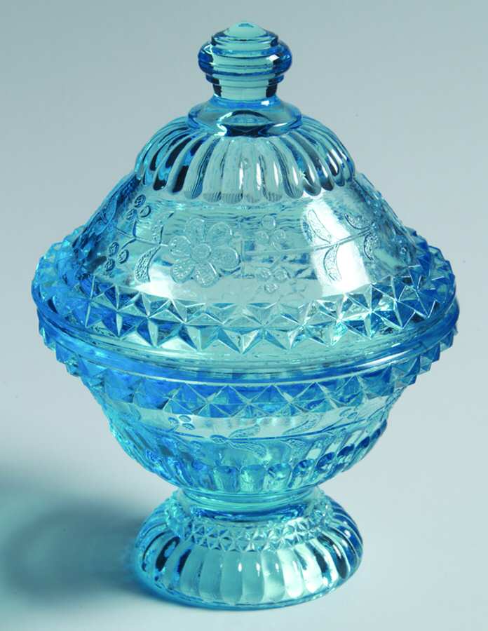Wildflower Blue Sugar Bowl & Lid by Adams & Co-1