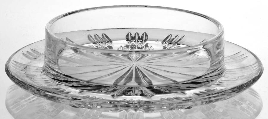 Pinwheel Round Butter Dish No Lid by American Cut-1
