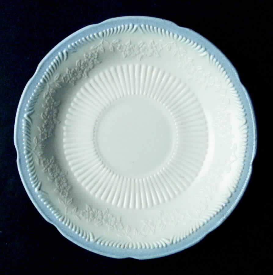 Alice White (Blue Trim) Saucer Only by Anchor Hocking-1