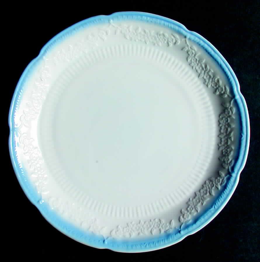 Alice White (Blue Trim) Dinner Plate by Anchor Hocking-1
