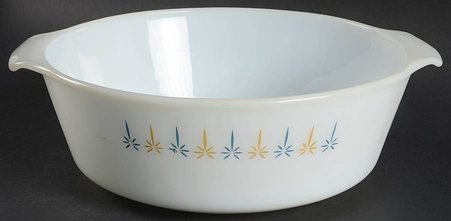 Candle Glow 3 Quart Round Covered Casserole No Lid by Anchor Hocking-1