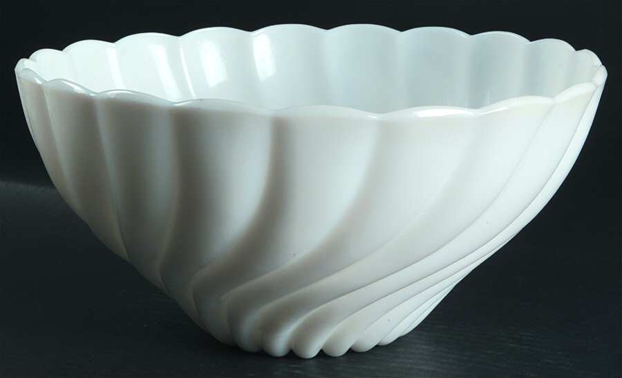 Alpine White (Milkglass) Punch Bowl by Hazel-Atlas-1