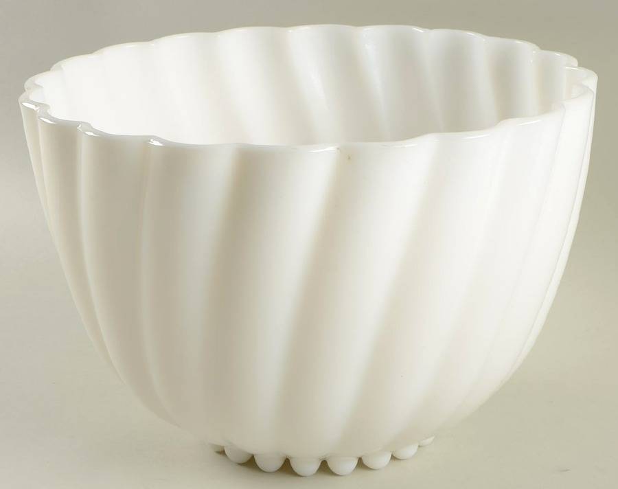 Alpine White (Milkglass) Punch Bowl by Hazel-Atlas-1