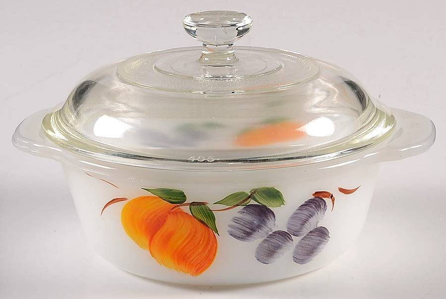 Fruit 1 Pint Round Covered Casserole by Anchor Hocking-1
