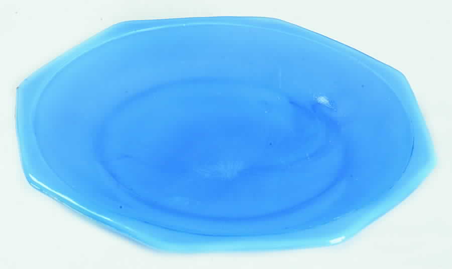 Octagonal Blue Child's Plate by Akro Agate-1