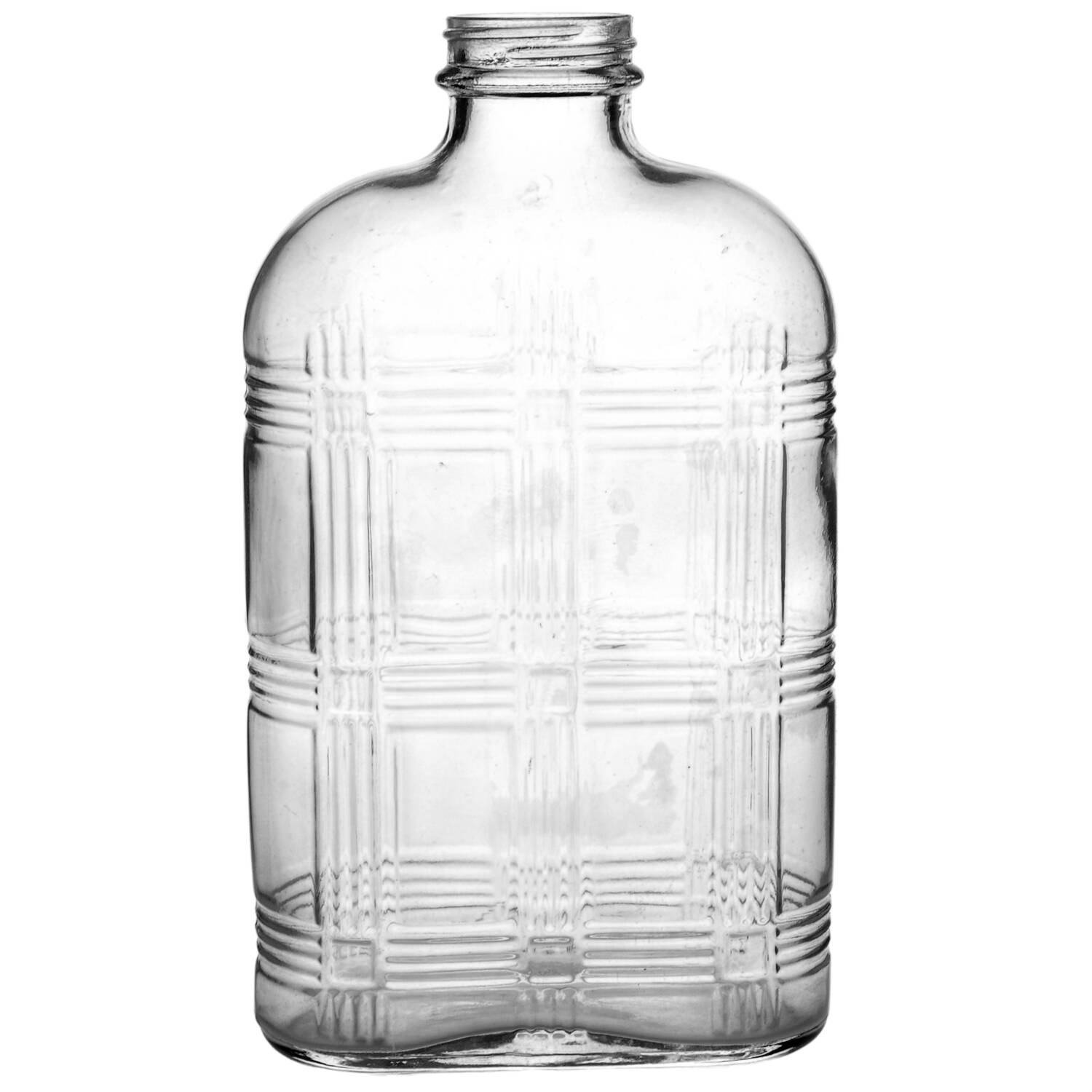 Crisscross Clear Small Bottle No Metal Cap by Hazel-Atlas-1