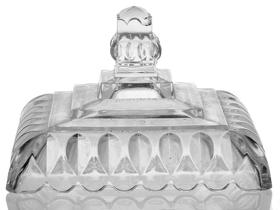 Crystal Wedding Lid for 6" Square Compote by Adams & Co-1