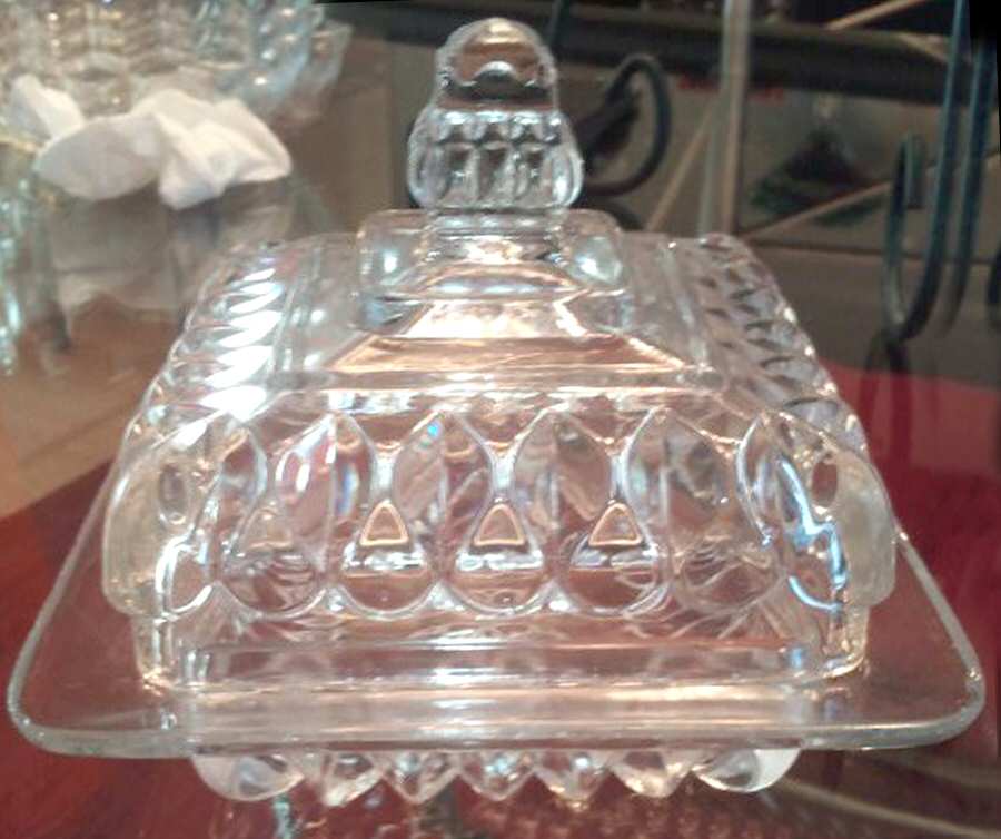 Crystal Wedding Square Covered Butter by Adams & Co-1