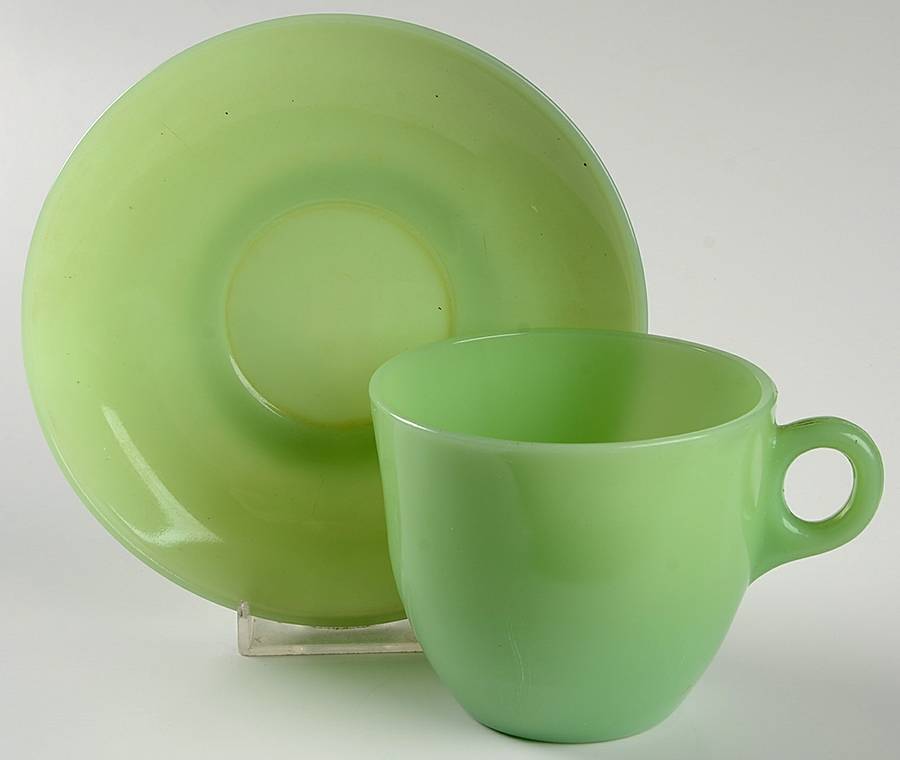 Jade Ite (Dinnerware) St Dennis Cup & Saucer by Anchor Hocking-1