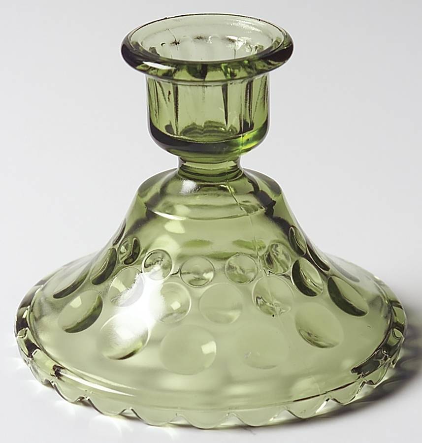 Eldorado Avocado (Green) 3" Single Light Candlestick by Hazel-Atlas-1