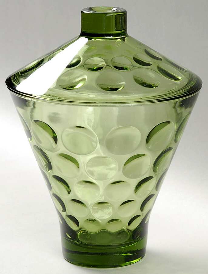 Eldorado Avocado (Green) Candy Dish & Lid by Hazel-Atlas-1