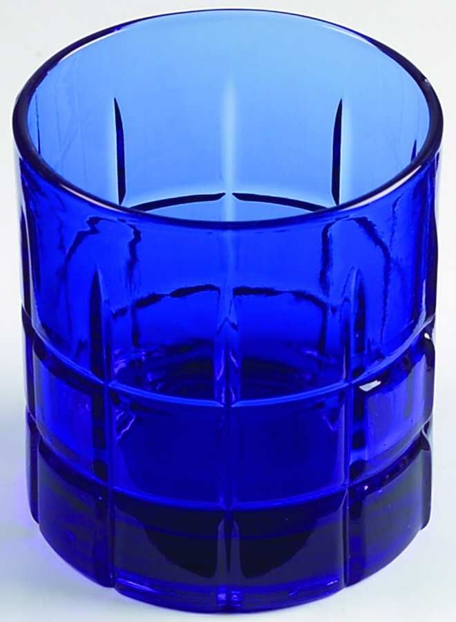Tartan Cobalt Old Fashioned by Anchor Hocking-1