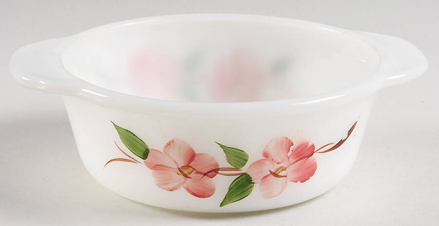 Peach Blossom 1 Pint Round Covered Casserole No Lid by Anchor Hocking-1