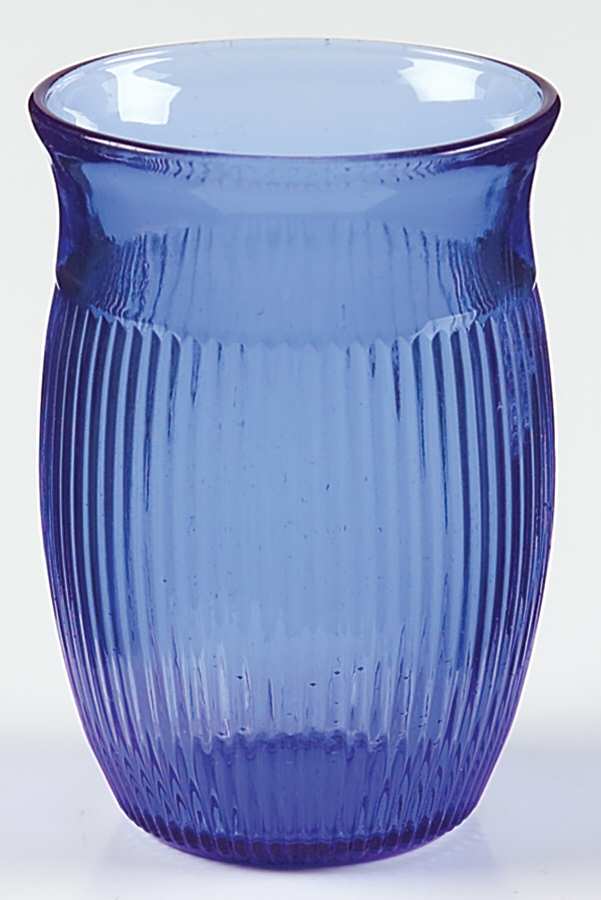 Fine Rib Cobalt (Blue) 5 Oz Flat Tumbler by Hazel-Atlas-1