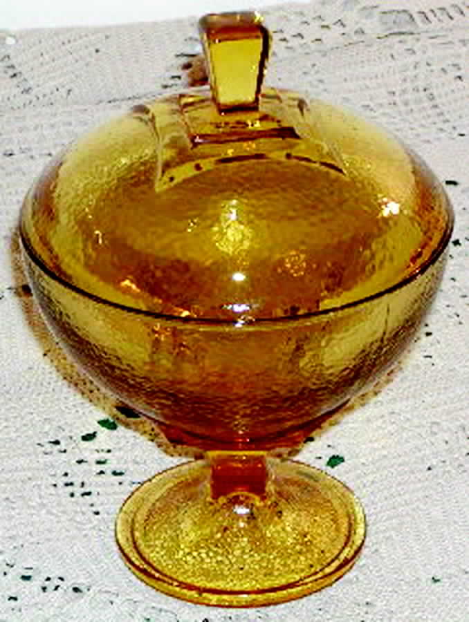 Pebbletone Gold Candy Dish & Lid by Hazel-Atlas-1