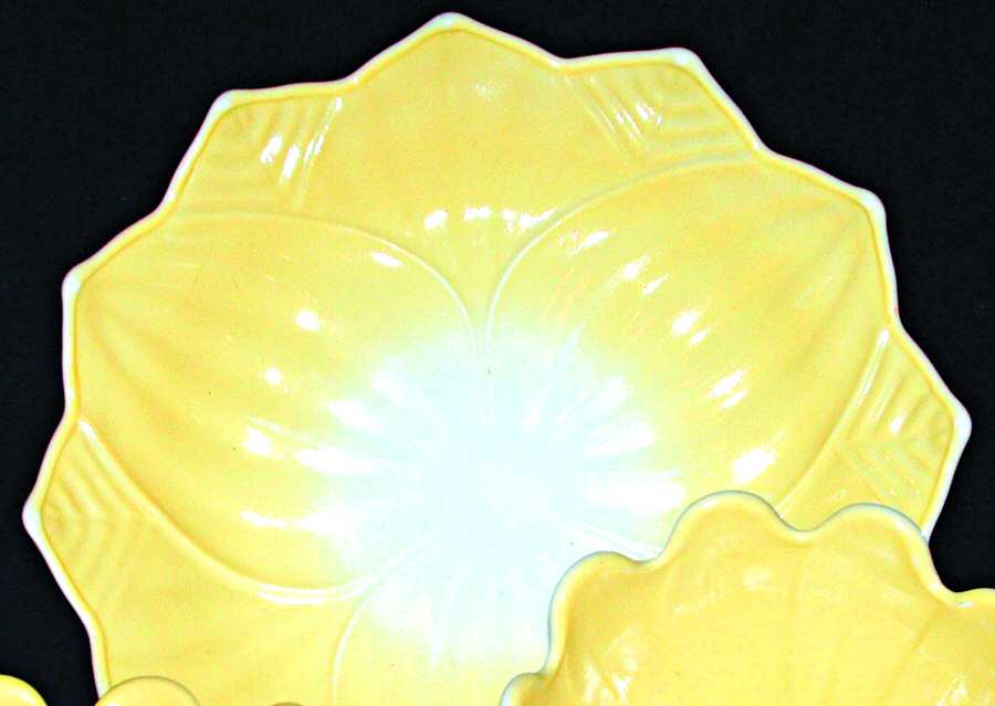 Leaf and Blossom Yellow 8" Leaf Plate by Anchor Hocking-1
