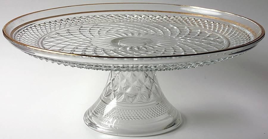 Wexford Gold 11" Diameter Pedestal Cake Stand No Dome by Anchor Hocking-1