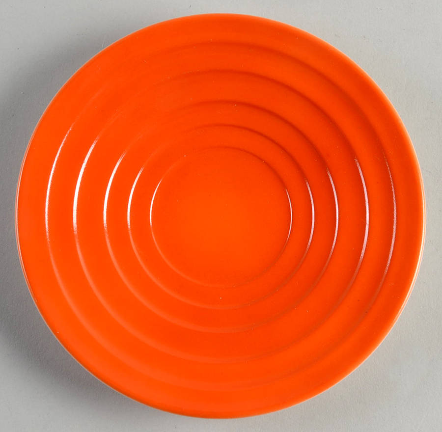 Moderntone Platonite Orange Saucer Only by Hazel-Atlas-1