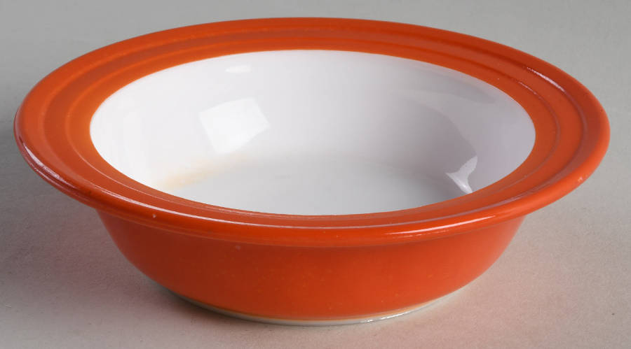 Moderntone Platonite Orange Small Fruit Dessert Bowl by Hazel-Atlas-1