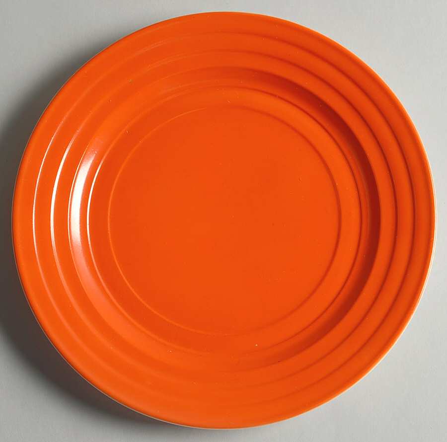 Moderntone Platonite Orange Dinner Plate by Hazel-Atlas-1