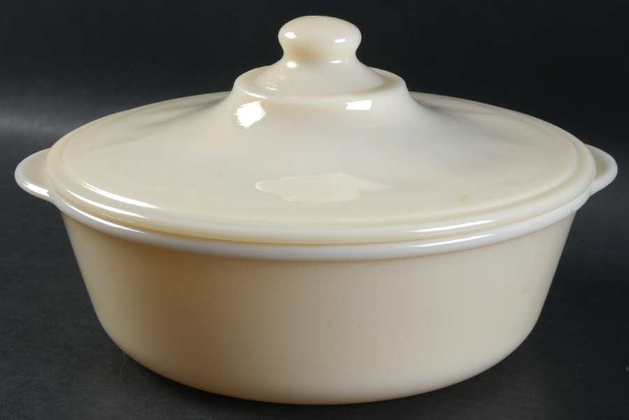 Ivory (Ovenware) 2 Quart Round Covered Casserole by Anchor Hocking-1