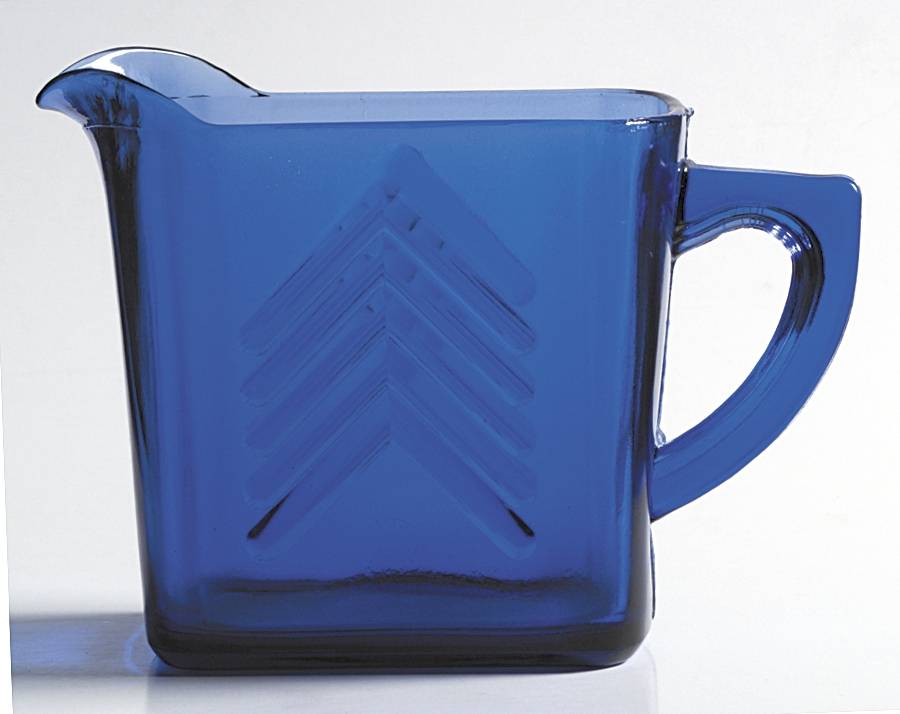 Chevron Cobalt 12 Oz Pitcher by Hazel-Atlas-1