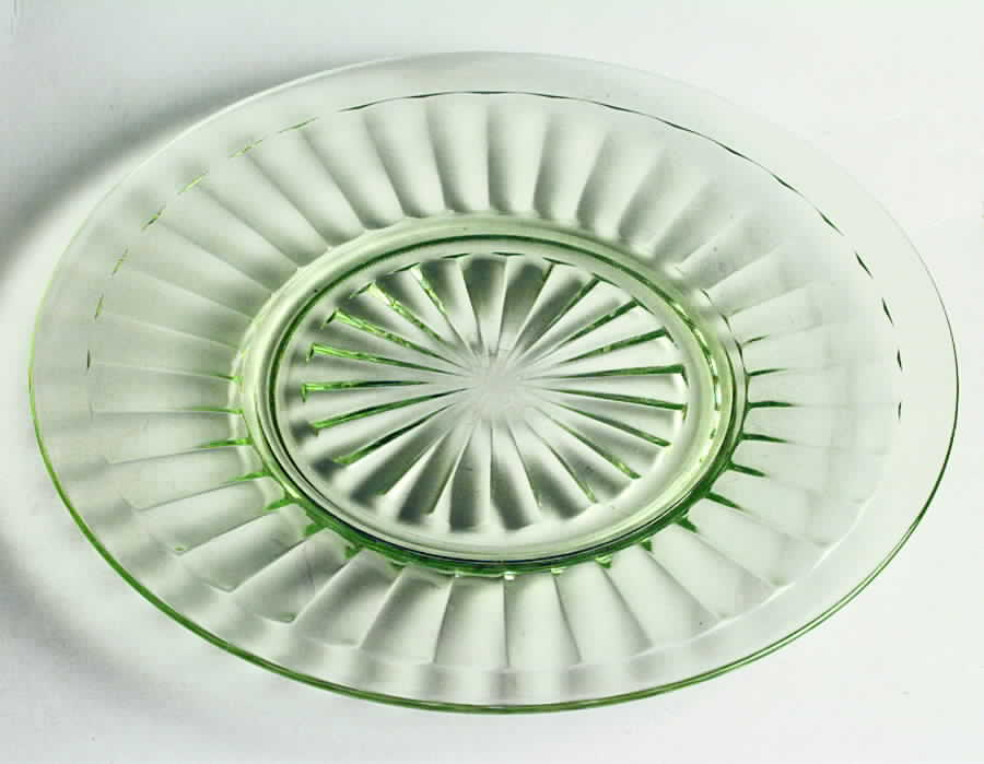 Pillar Optic Green Luncheon Plate by Anchor Hocking-1