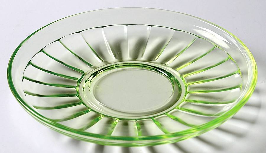 Pillar Optic Green Saucer Only by Anchor Hocking-1