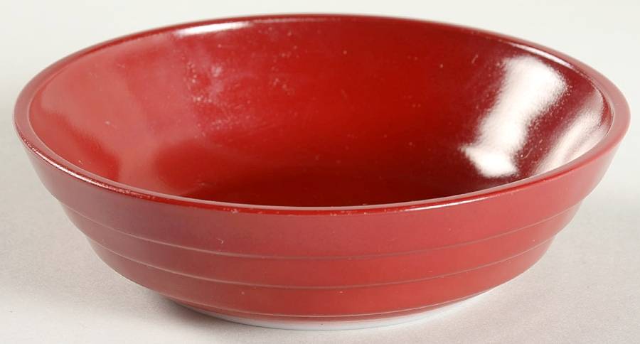 Moderntone Platonite Burgundy Small Fruit Dessert Bowl by Hazel-Atlas-1
