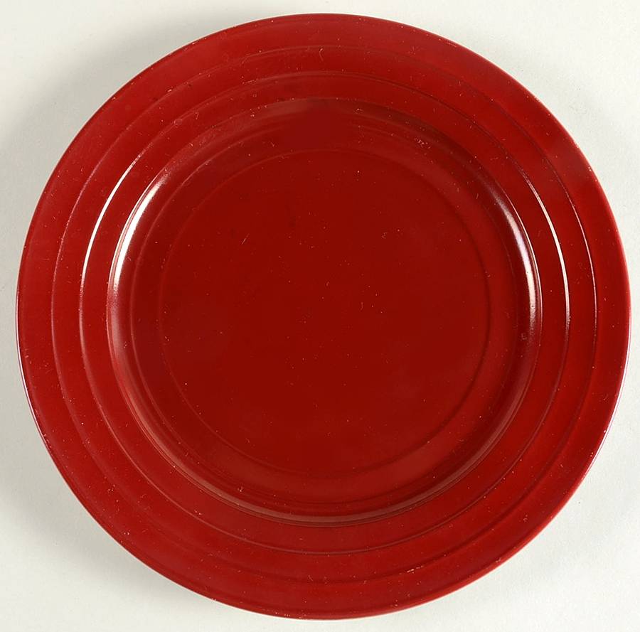 Moderntone Platonite Burgundy Dinner Plate by Hazel-Atlas-1