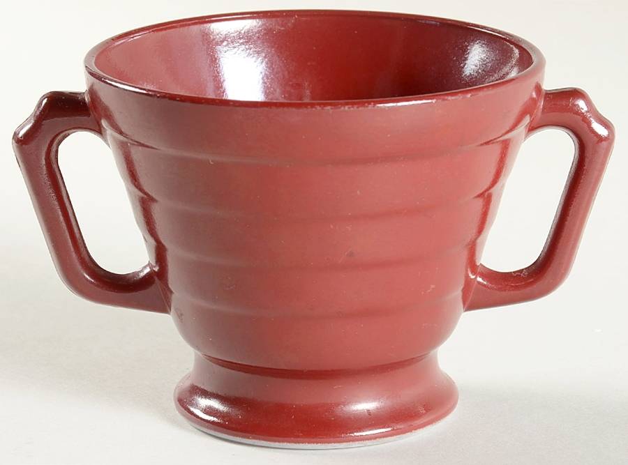 Moderntone Platonite Burgundy Open Sugar by Hazel-Atlas-1