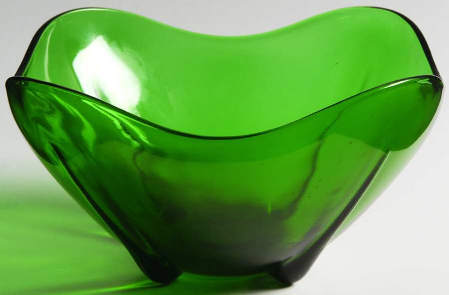 Swedish Modern Forest Green Open Candy Dish by Anchor Hocking-1