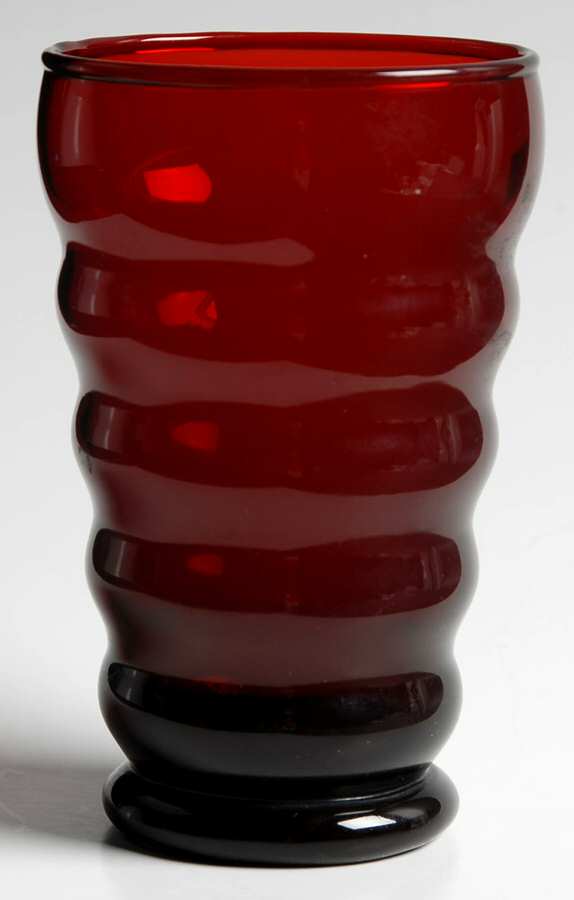 Whirly Twirly Royal Ruby Flat Tumbler by Anchor Hocking-1