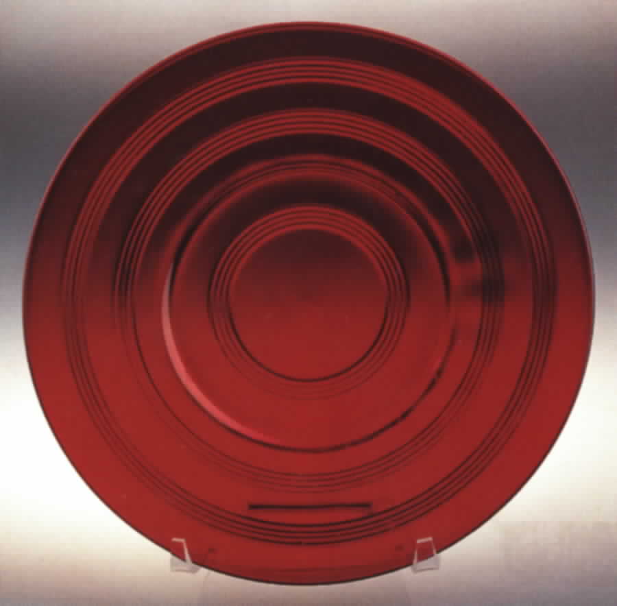 Banded Rings Royal Ruby Dinner Plate by Anchor Hocking-1