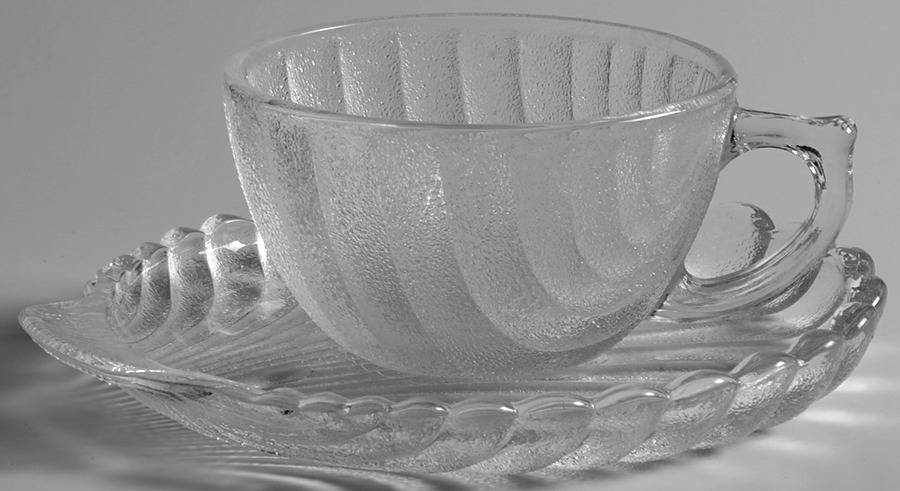 Shell Cup & Saucer Set by Anchor Hocking-1