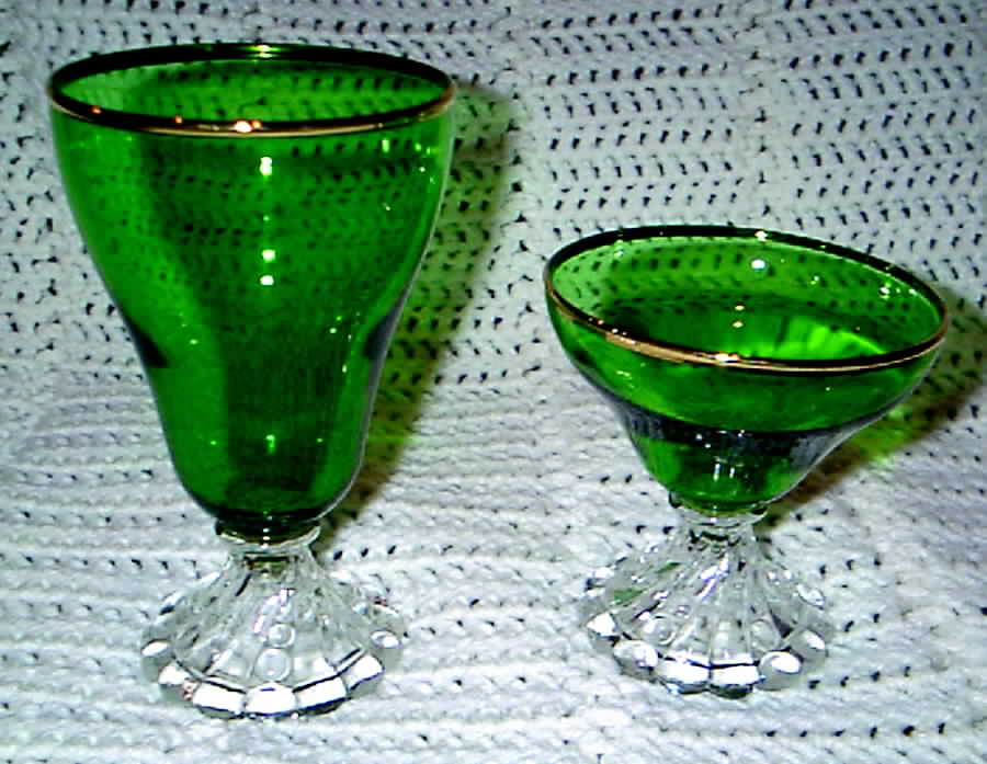 Burple-Inspiration Green Gold Water Goblet by Anchor Hocking-1