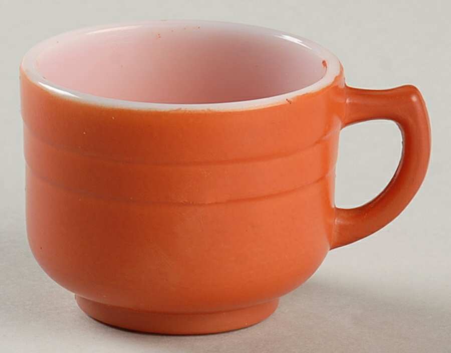 Moderntone Little Hostess Orange Child's Cup No Saucer by Hazel-Atlas-1