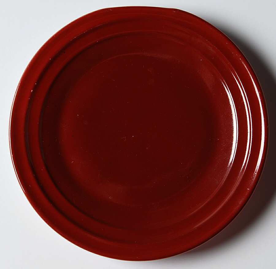 Moderntone Little Hostess Maroon Burgundy Child's Plate by Hazel-Atlas-1
