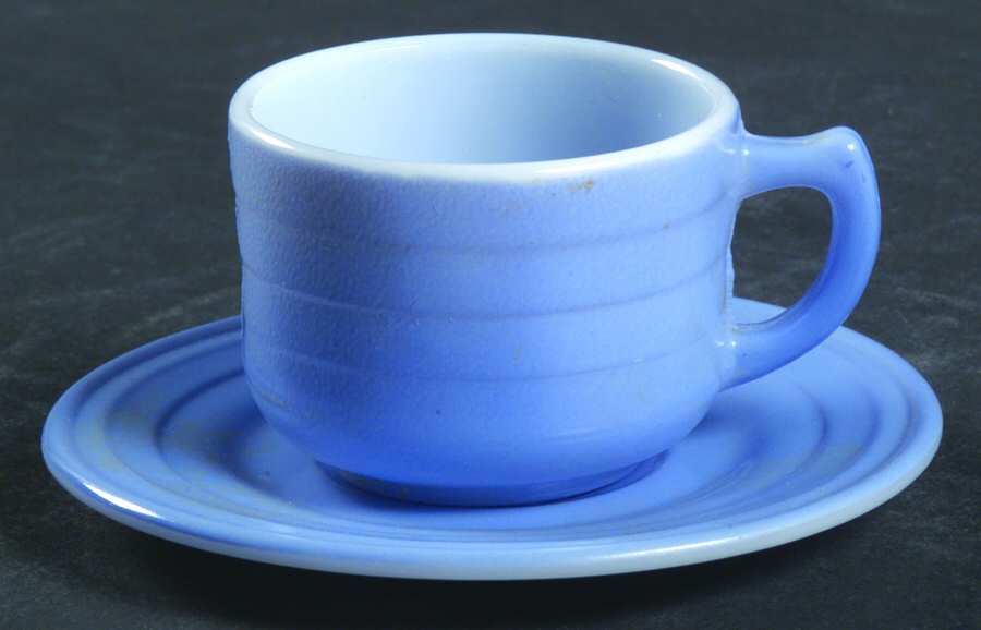 Moderntone Little Hostess Light Blue Child's Cup & Saucer Set by Hazel-Atlas-1