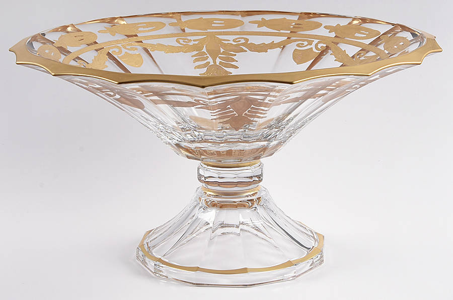 Vetro Gold Footed Round Bowl by Arte Italica-1