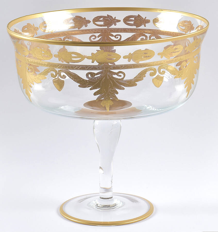 Vetro Gold Tall Compote by Arte Italica-1