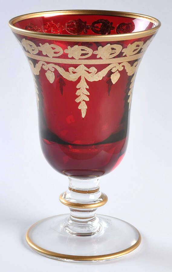Vetro Gold Red Water Goblet by Arte Italica-1