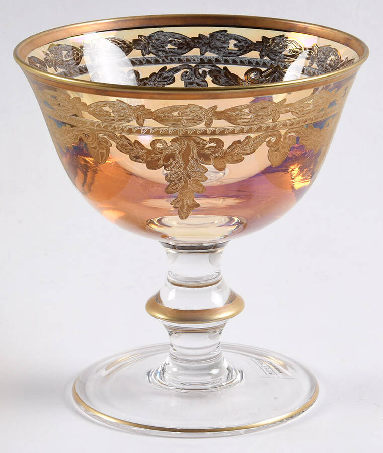 Vetro Gold Amber Footed Dessert Bowl by Arte Italica-1