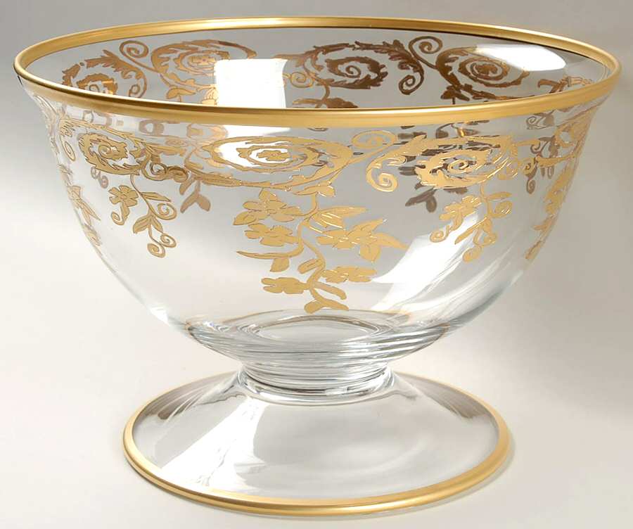 Vetro Gold Large Footed Fruit Bowl by Arte Italica-1