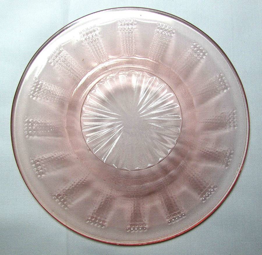 Colonial Basket Pink Saucer Only by Hazel-Atlas-1