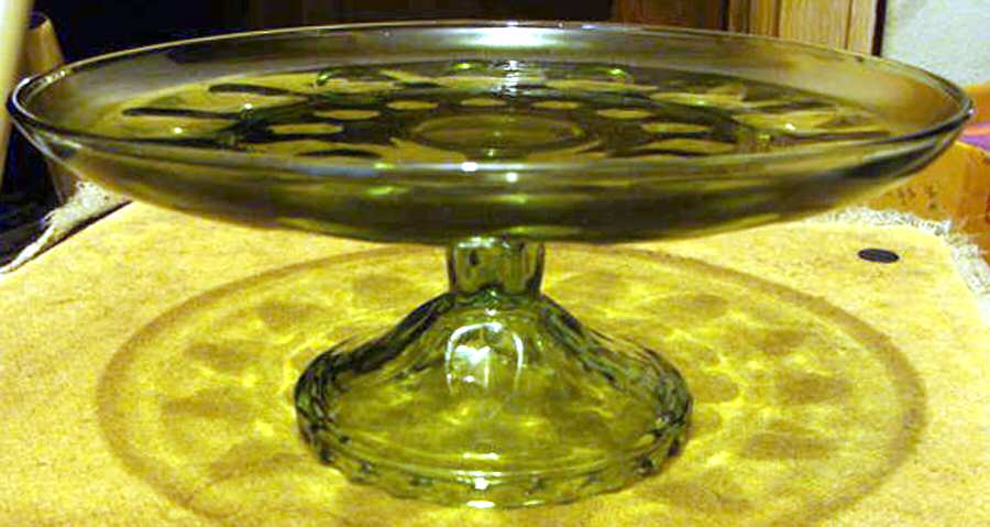 Reflection Green Cake Stand by Hazel-Atlas-1