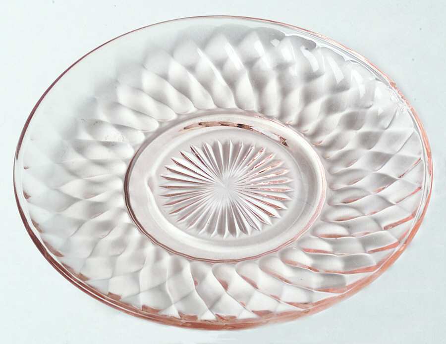 Diamond Optic Pink Saucer Only by Hazel-Atlas-1