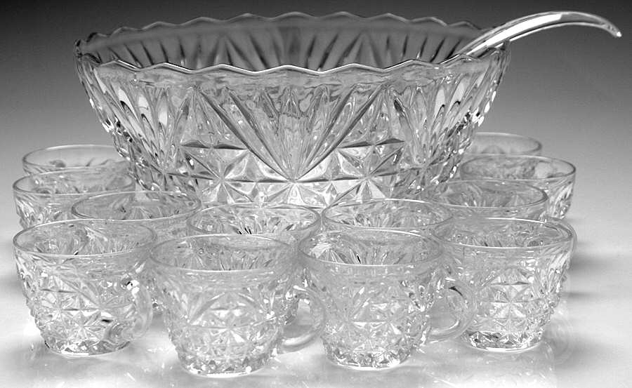 Arlington (14 Pc) Punch Set (Bowl #1,Plastic Ladle,12 Cups) by Anchor Hocking-1