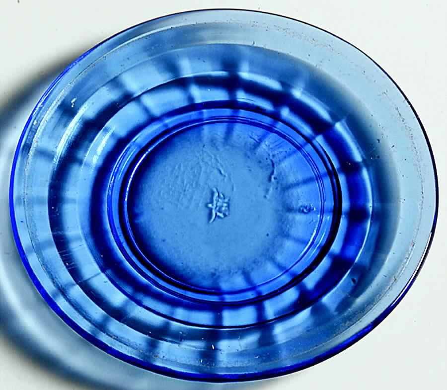Stacked Disc and Panel Cobalt Child's Plate by Akro Agate-1